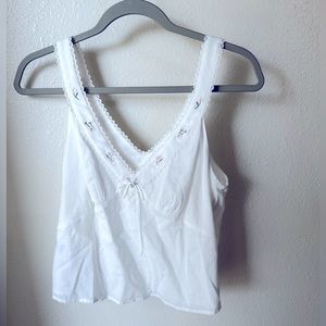 REFORMATION embroidered lace trim tank SZ small.